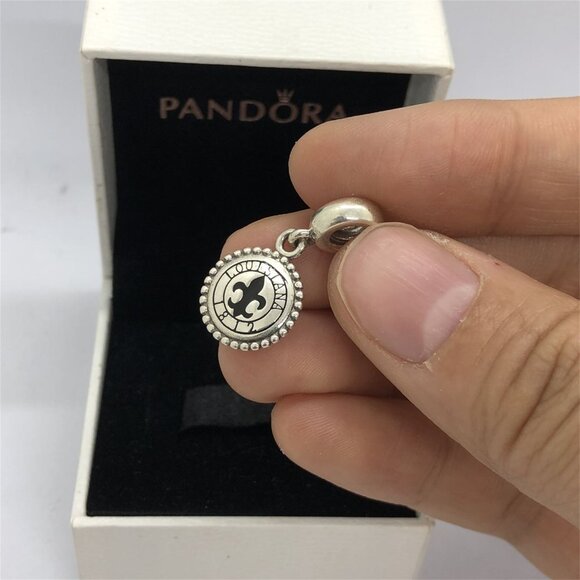 ✨🔥Pandora Louisiana 1812 French Quarter Fleu De Lis Logo Dangle Charm - Picture 5 of 5